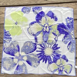 Anne Klein Floral Scarf - Blue and Green